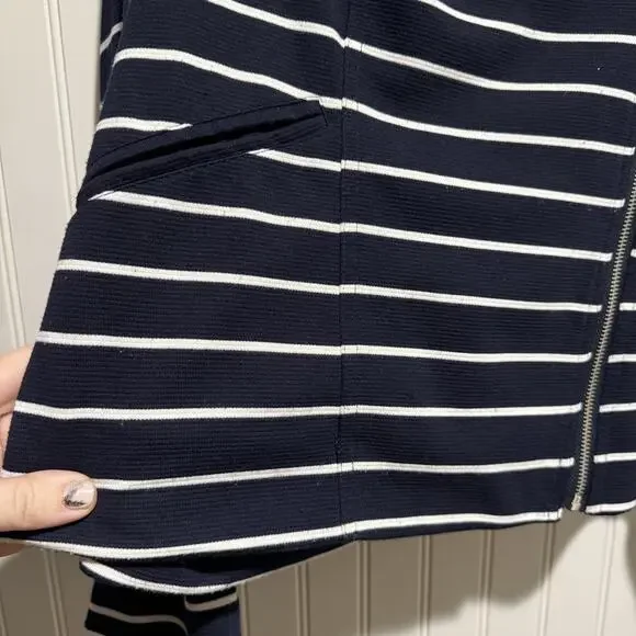 Lane Bryant Navy Striped Moto Jacket Plus Size 24 - Picture 2 of 6